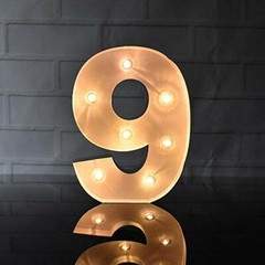 Fantado Marquee Light Number ‘9’ LED Metal Sign (8 Inch, Battery Operated)