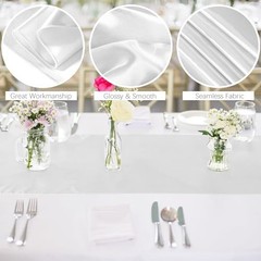 Pack Satin Table Runner x 108 Inch Long Wedding Satin Silk Table 12 White