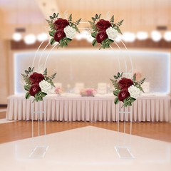 8.53ft Metal Flower Display Frame Wedding Arch Balloon Stands W/ Sturdy Base