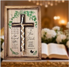 Cord of Three Strands, Unity Wedding Cross for Ceremony 15×10 Inch for Wedding