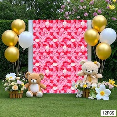 12* Artificial Fake Flower Velvet Hydrangea Wall Panel Banquet For Wedding Party