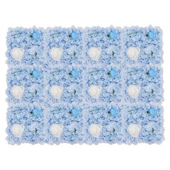 12PCS Artificial Flower Wall Panels White+Blue Dreamlike Flower Wall Backdrop