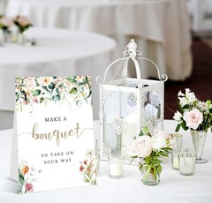 Flower Bar Sign Wedding, Make a Bouquet to Take On Your Way, Bridal Shower De…