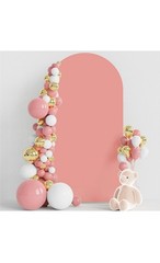 6.6FT Wedding Arch Cover Spandex Fitted Wedding Arch Stand Cover Round Dusty Ros