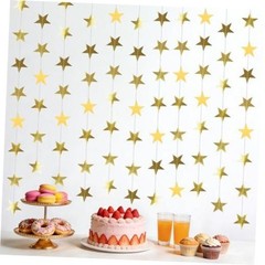6 Pack Gold Star Garland Banner Each 13Ft Glitter Star Hanging 6Pack-Star G
