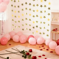 6 Pack Gold Star Garland Banner Each 13Ft Glitter Star Hanging 6Pack-Star G