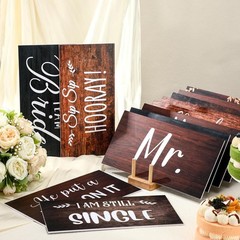 Rustic Wedding Photo Booth Props 24 Designs Double Sided Waterproof Decorations