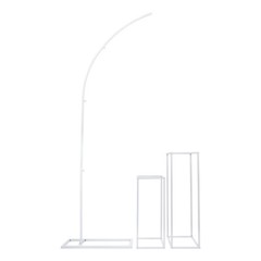 Ballon Arch Stand And 2 Wedding Flower Stands, Arch Backdrop Stand For Parties