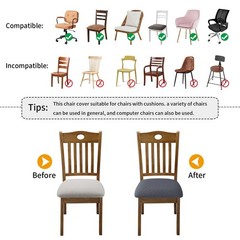 Stretch Chair Seat Covers 6 PCS, Removable Washable Dining Chair Covers Anti-…