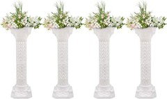 White Wedding Roman Column,4PCS Roman Columns Wedding Column Stand