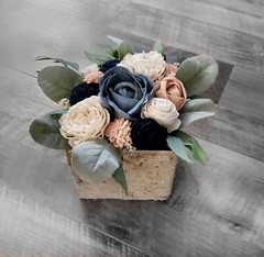 16PC Pink Dusty Blue Centerpiece Set Artificial Navy Sola Wood Wedding Flowers