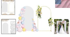 Stylish 7.2FT Wedding Arch Stand and Fitted White Cover for Your Celebrations