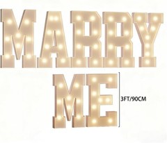 Large Light Up Marry Me Sign Premium LED Letter Decor Table Backdrop
