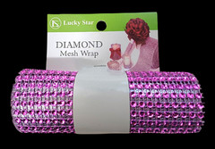 4.5″ x 1 YD FLOWER DIAMOND MESH WRAP ROLL RHINESTONE BLING