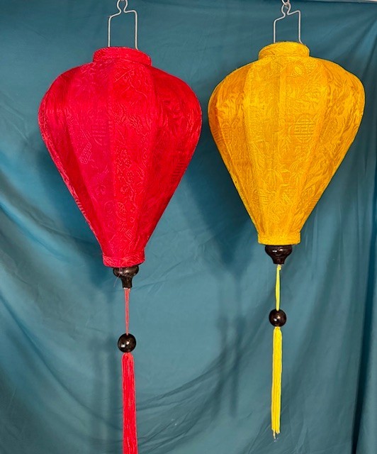 2pc, 18” AUTHENTIC VIETNAMESE SILK LANTERN