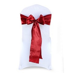 100 Apple Red Satin Chair Sashes Silky Sateen Chair Bows wedding party décor