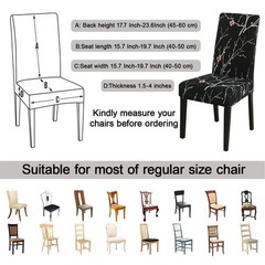 JQinHome Pattern Chair Covers for Dining Room Set of 4, High Stretch Removabl…