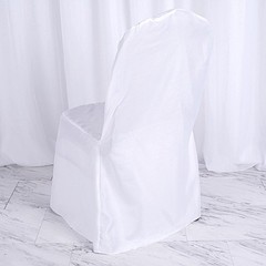100 WHITE Polyester BANQUET CHAIR COVERS Wedding Ceremony Supplies Event Décor