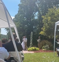 Handmade White & Green Non- Conventional Wedding Arch
