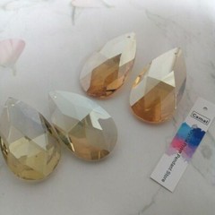 10pcs 60mm Cognac/Gold Champagne Water Drops K9 Crystal Pendant Prism Chandelier