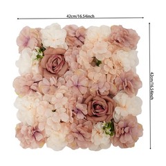6 Pcs Artificial Flower Wall Panel, Artificial Floral Wall Decoration Backdrop