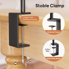 XLHOMO Over The Table Rod Stand with Clamps, Adjustable 32”-79” Tall Black