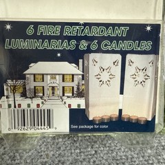 6 Luminary Bags White Snowflake Christmas Luminaria Candle Guide Lights New USA
