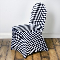 Black and White Checkered Spandex Stretchable CHAIR COVERS Wedding Supplies