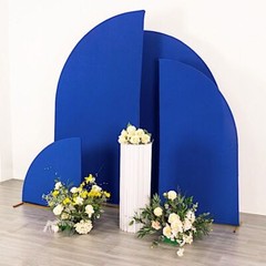 4 Matte ROYAL BLUE Fitted Spandex Half Moon Wedding Arch Backdrop STAND COVERS