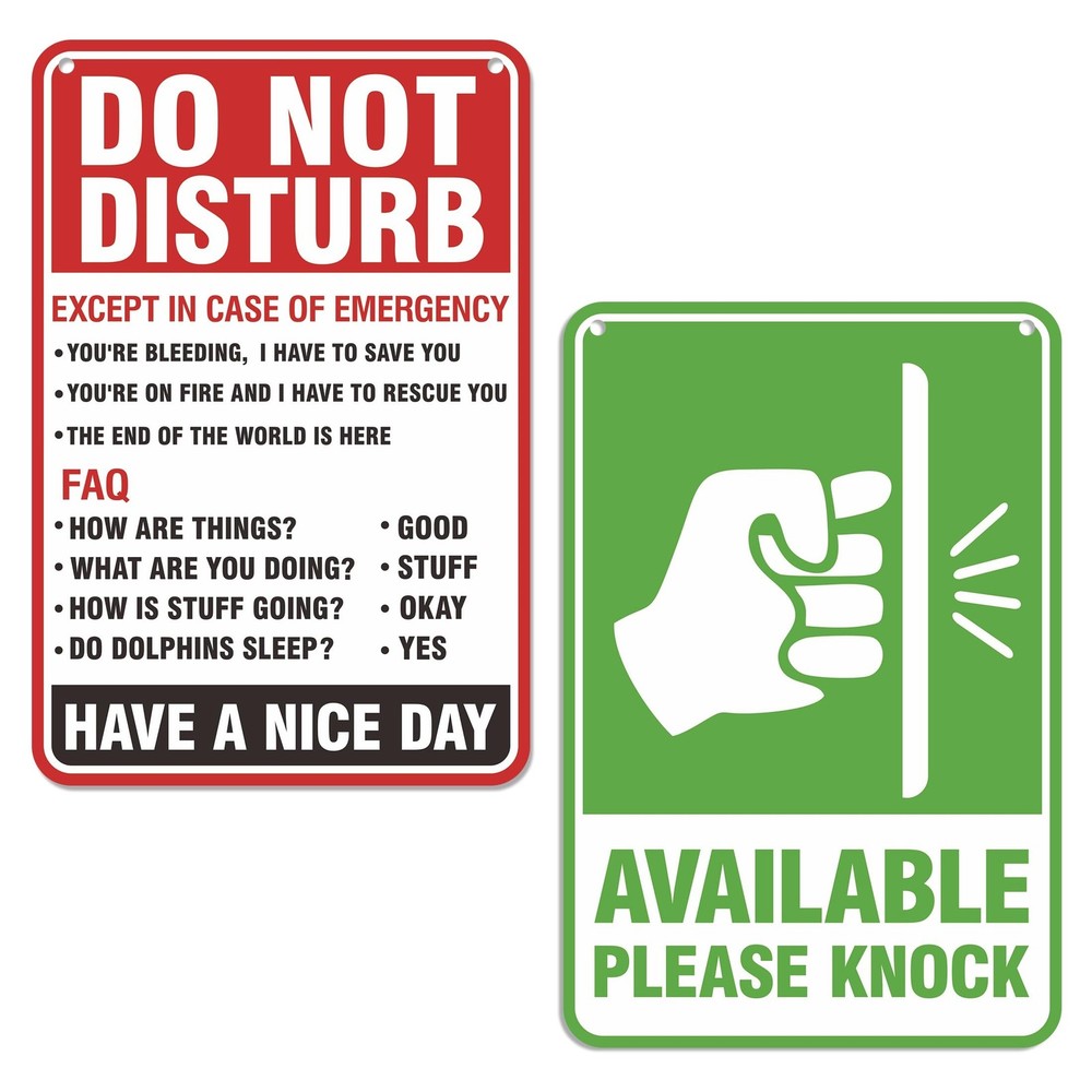 Do Not Disturb Door Hanger Sign, Available Please Knock Sign, Double-Sided PV…