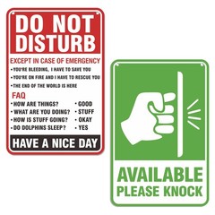 Do Not Disturb Door Hanger Sign, Available Please Knock Sign, Double-Sided PV…
