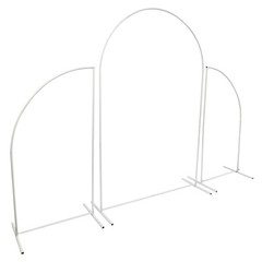 Set Of 2 White Metal Wedding Arch Stands Carbon Steel Backdrop 1.4m