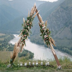 Ultra Tall Rustic Wood Wedding Arch Triangle Backdrop Stand Garden Arbor Decors