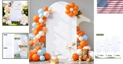 White 6.6FT Double-Sided Arch Backdrop Cover – Perfect for Weddings and Parties