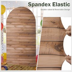 en Arch Backdrop Cover Set of 3, 7.2ft 6.6ft 6ft Vintage 6FT,6.6FT,7.2FT Wood