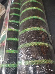 2 Rolls Deco Mesh, 21″ Craig Bachman Quality, 30′ Metallic Lime Green on Black