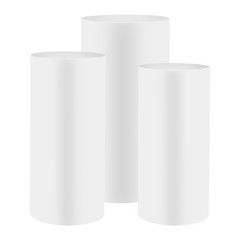 Metal Display Pedestal Stands 3 Pcs White 60×27/65×30/70x35cm Sturdy Cake Stand