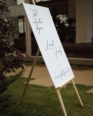 Wedding Welcome Sign – White Acrylic Mirror Wedding Sign -Wedding Signage-Decor