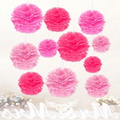 12 PCS Tissue Flowers Decorations Paper Pompoms Balls Floral Decorative