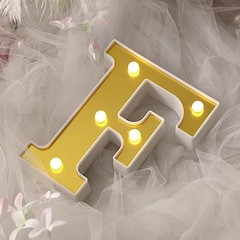 6″ tall GOLD F LED Lighted Marquee Letters Sign Party Wedding Events Decorations
