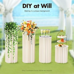 3PCS Cylinder Pedestal Stands Sturdy Multi-Use Display Columns for Wedding,