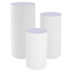 3pcs Pedestal Stand White Pedestal Display Stand Cylinder Pedestal Stand Set