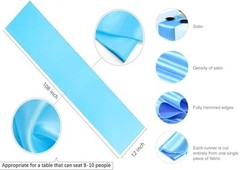 MDS 5 PCS Satin Table Runners 12 x 108 Inch 5 PCS (12 x 108 Inch) Turquoise