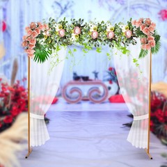 6.56 Ft Gold Wedding Arch Flower Backdrop Decoration Stand Birthday Party Supply