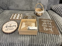 Rustic Burlap Lace Wedding Decor Bundle Memory Table Signs Set