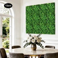 12 Pieces Greenery Wall Panels Artificial Greenery Panels Outdoor/Indoor Wedding