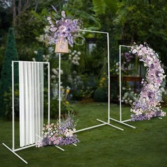 3pcs Rectangular Metal Backdrop Stands Weddings Party White Balloon Frames Decor
