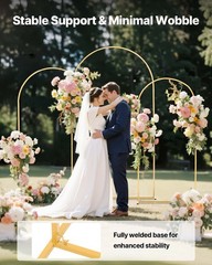VEVOR Arch Backdrop Stand Metal Arch Backdrop Stand 7.2/6.6/6 ft 3 PCS Wedding