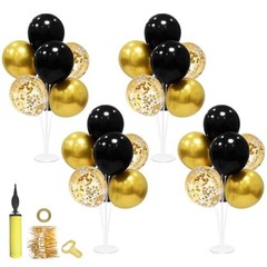 Black and Gold Party Decorations 4 Set Balloon Stand Table Black gold set4