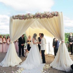3ft/6ft/10ft Wedding Canopy Chuppah Drape Stand Heavy Duty Square Pipe Frame Kit